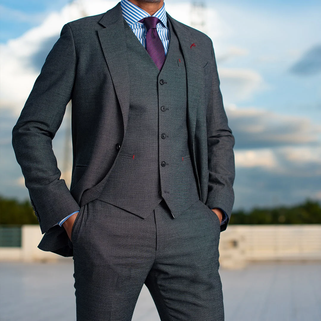 Grey birdseye business suit